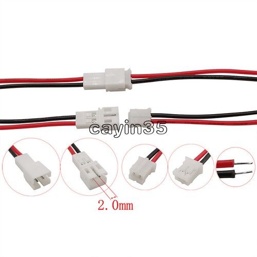 20CM JST PH 2.0 2.0mm Pitch 2 Pin Male Female Cable Connector Micro NEW