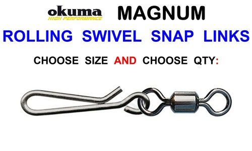OKUMA MAIN LINE SNAP SWIVELS FOR COARSE SEA FISHING LURE FAST LINK BAIT CLIP RIG