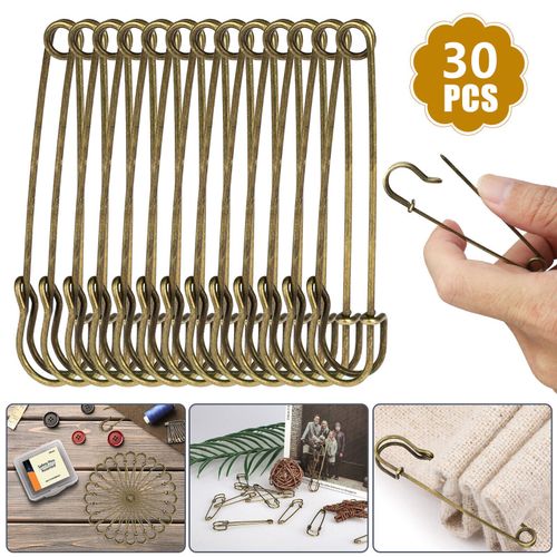 30Pcs/Set Large Heavy Duty Metal Safety Pins Brooch Pins DIY Sewing Tools — image 8