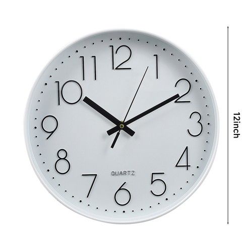Modern Kitchen Clocks Silent Non Ticking Quartz Sweep Movement Round Wall Clock