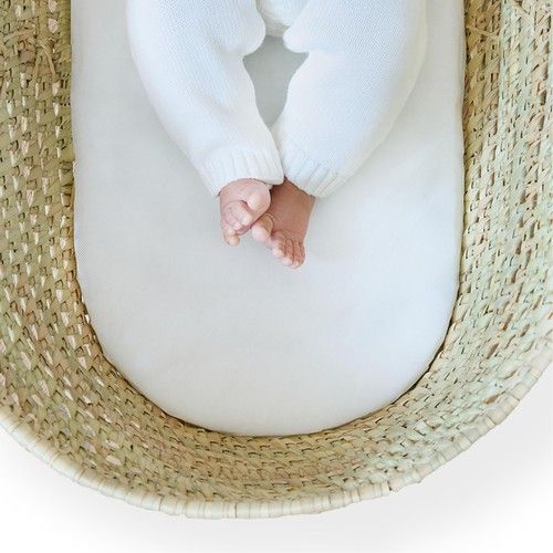 Clair de Lune Moses Basket Fibre Mattress, Hypo-Allergenic 74 x 28 cm, White