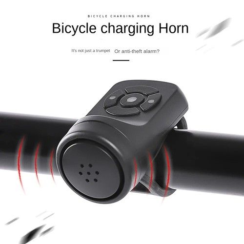 USB Rechargeable Bike Super Loud Horn Ring Bell Alarm Handlebar Bicycle Cycling