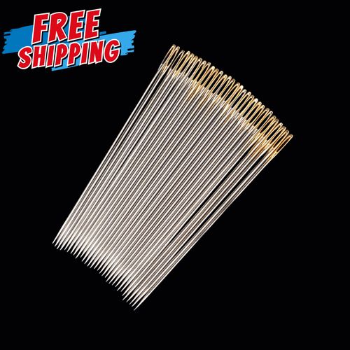 25 Large Sewing Needles Big Eye Gold Tail Hand Sewing Stitching Needle Sharp Tip — image 1