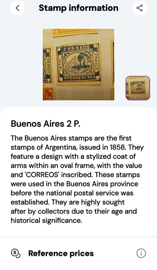HINGED ARGENTINA BUENOS AIRES 2P IMPERFORATE — image 2