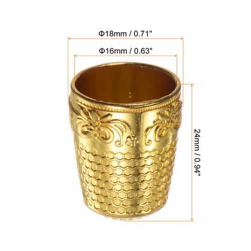 8pcs Sewing Thimble Copper Sewing Thimble Finger Protector, Golden — image 2
