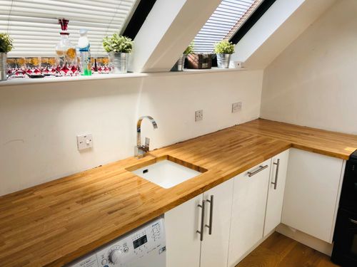 Solid Oak Kitchen Worktop - Real Oak Wood Work tops - 2M 3M 4M Oak Worktops Bars — image 2