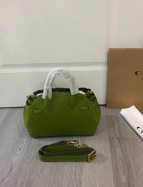 COACH CU066 Empire Carryall 26 Green Leather New Outlet from Japan