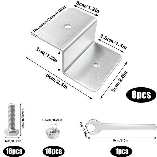 8 Pieces Aluminium Solar Panel Mounting Bracket, Roof — image 4