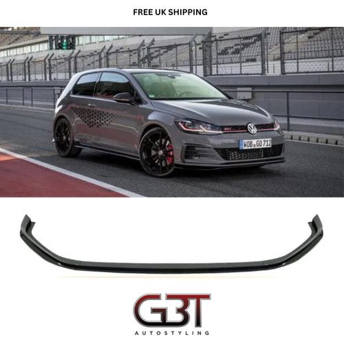 TCR Style Gloss Black Front Splitter Spoiler Lip for VW Golf MK7.5 GTI 2017-2020
