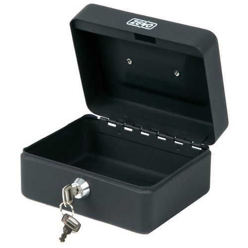 MONEY BOX TIN 6" STEEL METAL CASH SAFE SECURITY PETTY TIN WITH LOCK 2 KEYS BLACK — image 8