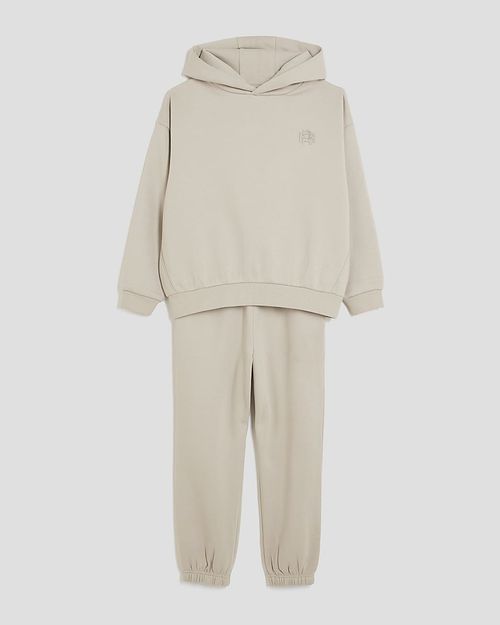 River Island Boys Hoodie & Joggers Set Beige RR Graphic 2 Piece Long Sleeve — image 5