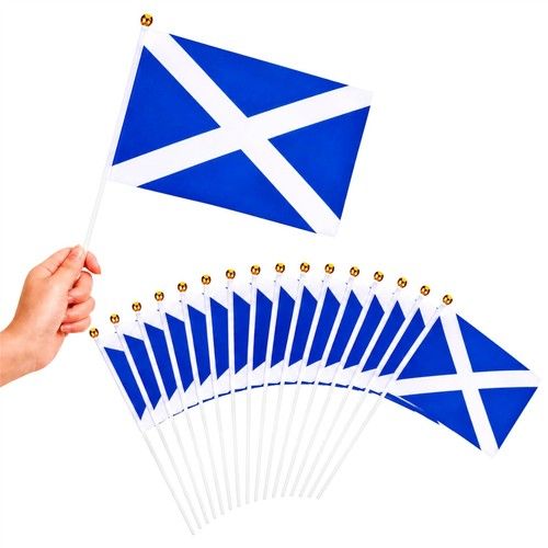 100 Scotland Flags Hand Waving Football World Cup FIFA 2026 Scottish Celebration