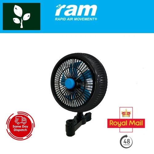 SOLD OUT RAM Airflex Clip on Fan 8 Inch 90° oscillating base 360° rotating grill