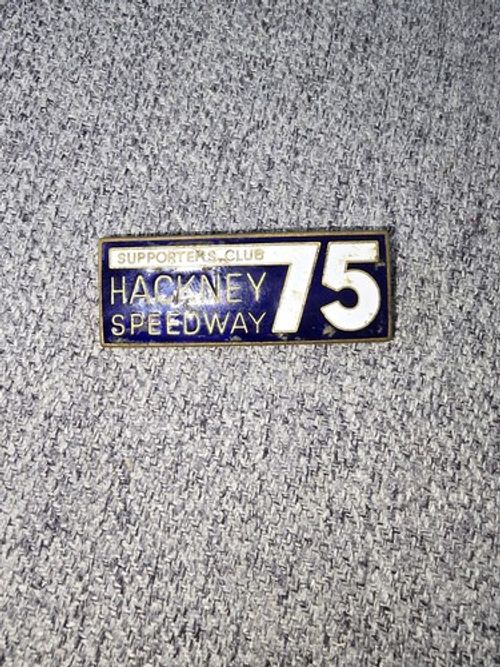 VINTAGE  1975  HACKNEY SPEEDWAY  SUPPORTERS CLUB  ENAMEL  BADGE