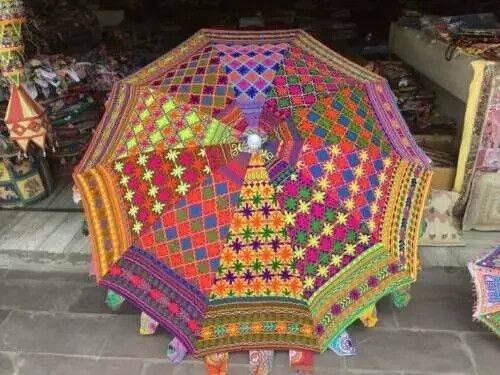 Garden Parasol Hippie Embroidered Indian Outdoor Sun Shade Patio Umbrella 72"