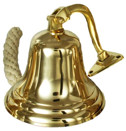Solid Brass Ship Bell, Pub Bell, Doorbell, Wall Mountable Bell by Buckingham