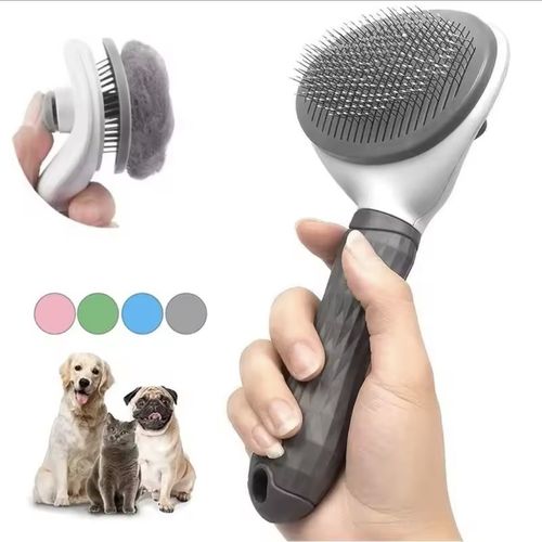 Self Cleaning Pet Grooming Brush Dog Cat Slicker Comb Hair Fur Remove — image 1
