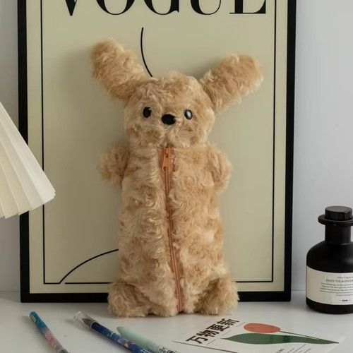 Cute Puppy Plush Pencil Case Large Capacity Student School Stationery Pouch UK