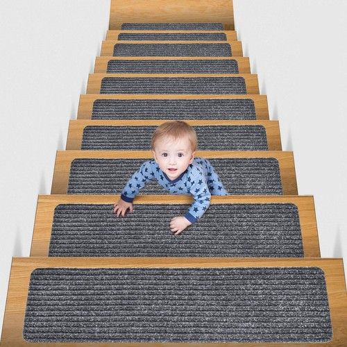 76x20CM Floor Mat Non-slip Carpet Washable Cover Stair Treads Step Staircase Pad