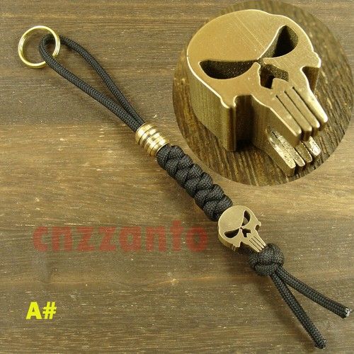Solid Brass Knife lanyard bead Skull / Helmet / Warrior paracord beads for EDC