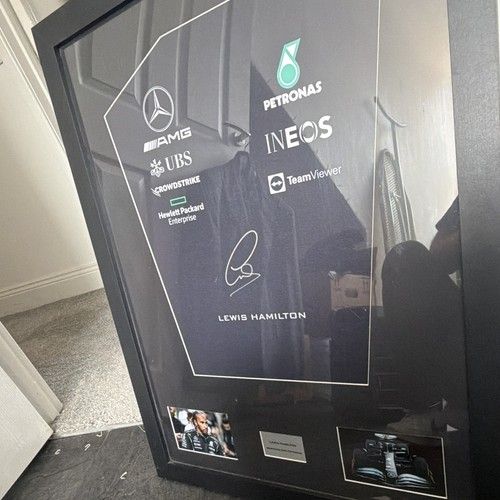 Lewis Hamilton Mercedes AMG Petronas Framed Autographed Photo Formula 1