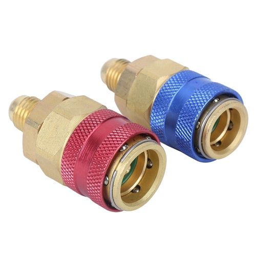Air Conditioning Quick Coupler Connector Brass Adapters For R134A High Low R SET