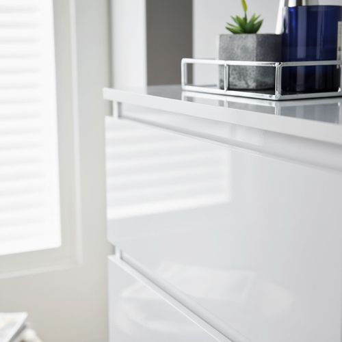 White High Gloss 5 Drawer Chest of Drawers | Modern Slim Bedroom Storage Cabinet — image 4
