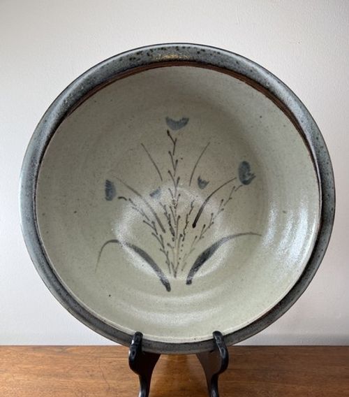 Mid-Century Leach Pottery Large Stoneware Bowl - Attributed To Bernard Leach