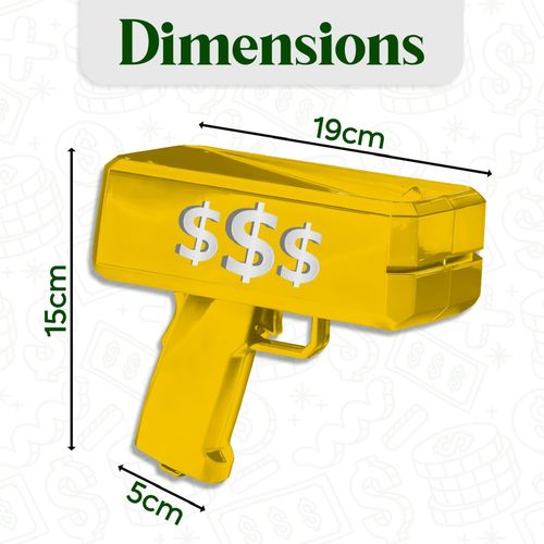 Money Gun GoldCannon Shoot Gun Toy Gift  Game UK Spray Gun + 100 Dollar Notes  — image 6