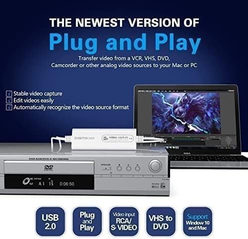 USB Video Capture Card Audio Grabber for RCA VHS to Digital PC Mac Windows — image 2