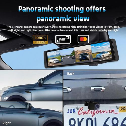 RearView Mirror 4K Dash Cam Car DVR Camera 360° View ADAS Blind Spot Detection* — image 2