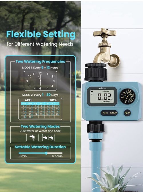 HIOazo Water Timer for Garden Hose, Programmable Water Faucet Timer Rain Delay — image 3