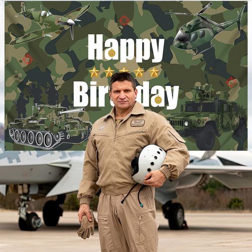 Camouflage Military Birthday Party Backdrop, 180x110cm 180cm x 110cm, Green — image 5