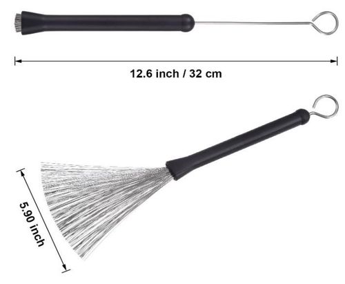 1 pair Drum Wire Brushes Pair  Retractable Steel Jazz Rock Drum Brushes Sticks ✅ — image 7