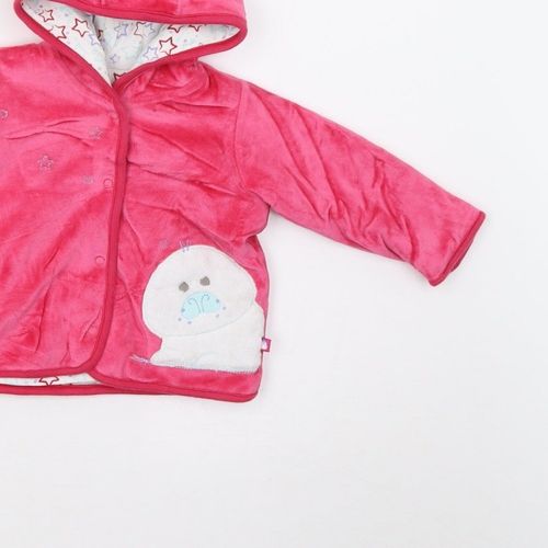 Marks & Spencer Girls Jacket Size 3-6 Months Pink Long Sleeve Hooded — image 12