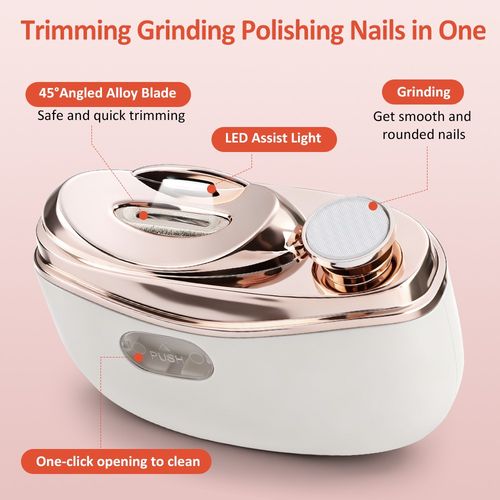 2 in1 Electric Nail Clippers For Thick Nails Toe Safe Automatic Trimmer Manicure — image 6