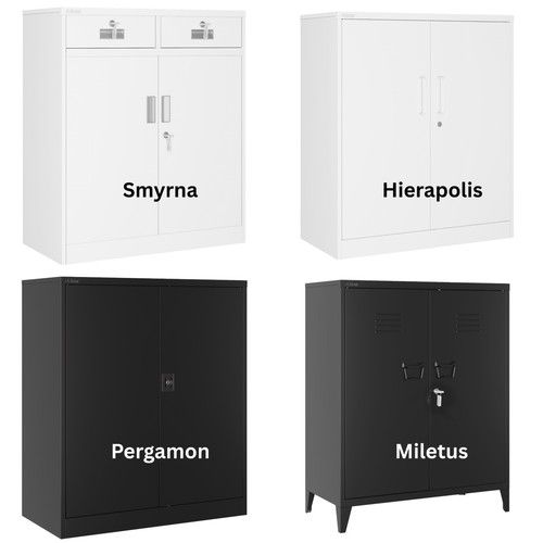 Atahome Metal Cabinet Storage Cupboard Lockable Steel Cabinet Adjustable Shelves