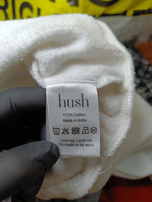 Hush Women's Hoodie XS White 100% Cotton Pullover — image 7