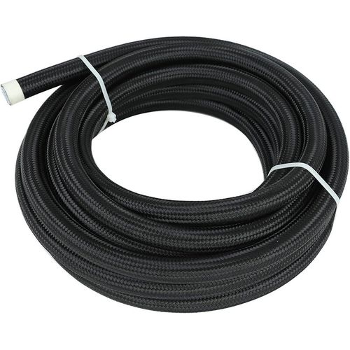 AN8 BLACK Nylon Braided Oil Gas Fuel Hose Line 10FT Hose Fitting Adapter Kit — image 4