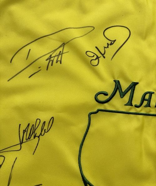 Masters Golf Flag Hand Signed By 11 Masters Champions with COA — image 3
