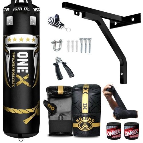 Punch Bag 3ft/4ft/5ft Filled Heavy Duty Boxing Hanging Punching Training Set MMA