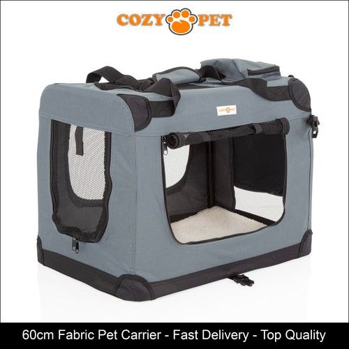 Fabric Dog Crate Travel Cage Grey Black Blue Pink  Cozy Pet Puppy Carrier Cat