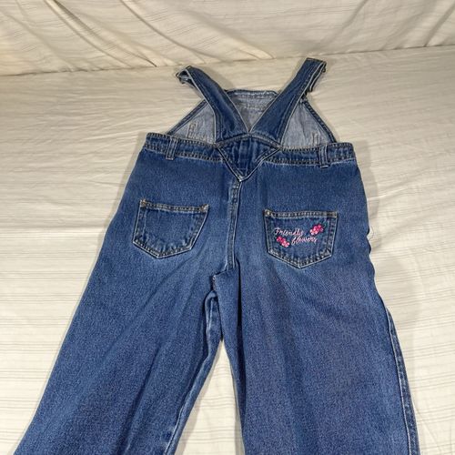 VTG 90s Winnie The Pooh Tigger Flowers Denim Overalls Sz 5t 100% Cotton Disney Z — image 7
