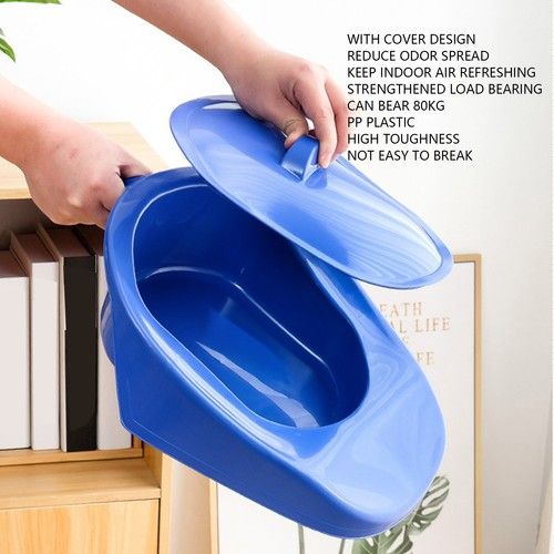 New PP Bedpan Household Portable Smooth Elderly Patient Bed Pan With Lid Handle
