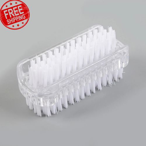 1 x Double-Sided Nail Brushes Manicure Pedicure Scrubbing Cleaning Small Brush — image 1