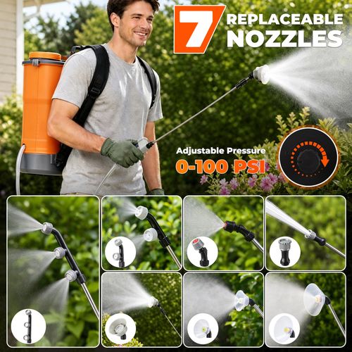 18L Cordless Electric Knapsack Pressure Sprayer Garden With 2X 4.0Ah 21V Battery — image 7