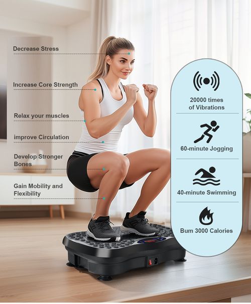 Power Vibration Plate Vibrating Machine Platform Exercise Body Shaker Massager — image 2