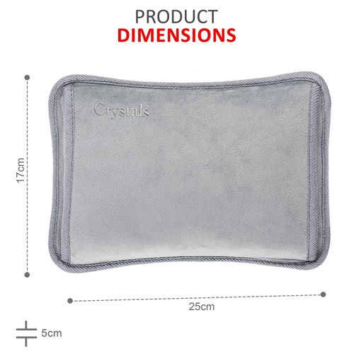 ELECTRIC RECHARGEABLE HOT WATER BOTTLE GREY BED HAND WARMER MASSAGING HEAT PAD — image 6