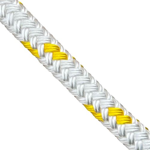 Quality Double Braid on Braid Polyester Mooring Yacht Marine Rope White Yellow — image 4