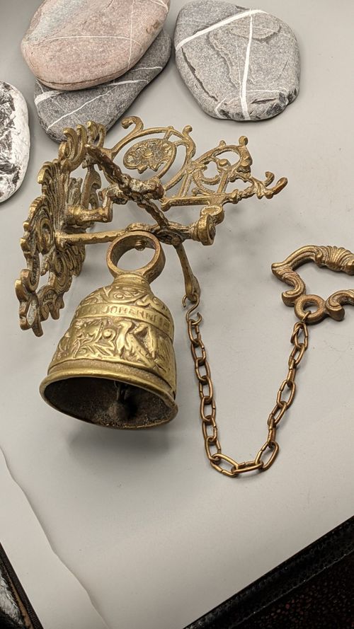 Antique Brass Monastery Bell Ornate and Heavy — image 5
